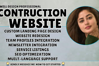 contractor website construction website landing page website redesign