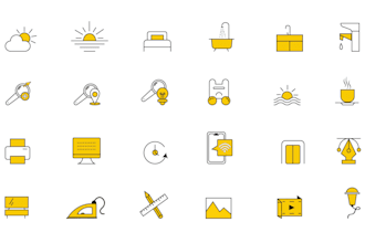 design custom line art icon set for your app or website