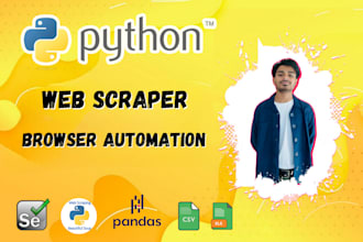 build web scraper, automation and do web scraping using python