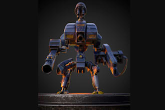 create hard surface models, 3d mech and robots, vehicles, spaceships in sci fi