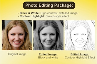edit any image to highlight the contours, creating a sketch effect
