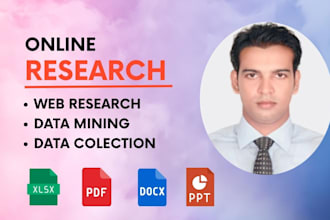 do online research, typing and web research