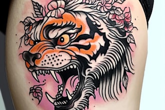 create custom logo old school traditional tattoo design