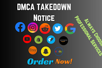 send dmca takedown notice to remove google,tiktok,fb,ig,yt,twitter,reddit