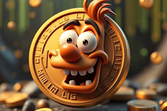 draw funny and goofy meme coin art crypto meme coin art meme video animation