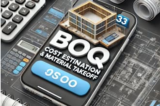 create detailed boq, cost estimation, and material takeoff for your project