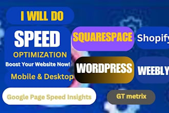 speed up squarespace shopify wordpress weebly website