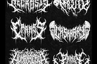 draw a detailed, brutal metal band logo