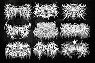 draw black, slam, or death metal logo for your band