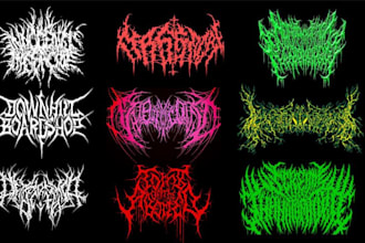 create a satanic black metal logo