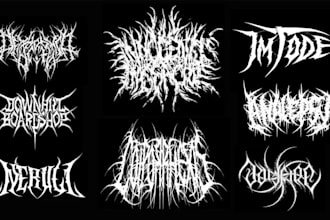 custom draw a goregrind metal logo