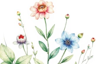 draw realistic botanical watercolor illustration