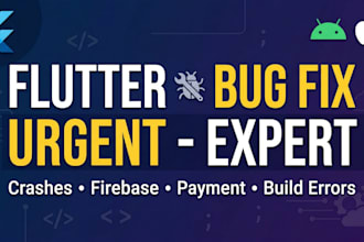 urgently fix your flutter app bugs, crashes and performance issues