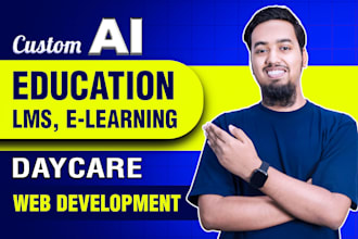 do education website, lms website, elearning, daycare website with ai chatbot