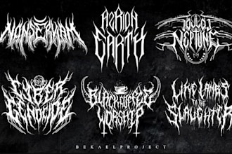 design you a brutal death metal, slamming, deathcore logo