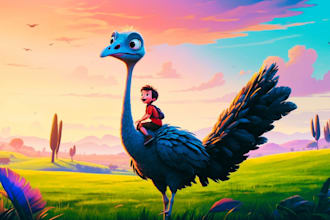 design cute children book illustrations and story book covers
