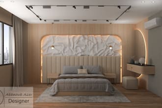 do attractive interior design for reception, living, bed room, kitchen, bathroom