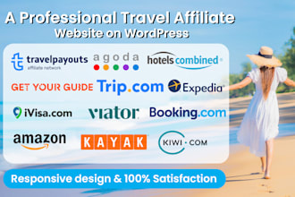 design responsive SEO travel affiliate website on wordpress