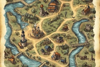 create custom fantasy map illustration