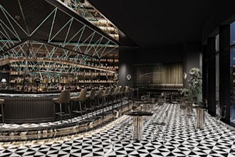 do 3d cgi interior design, nightclub, bar, restaurants, cafe with 3d rendering