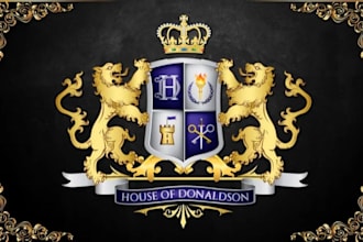 design unique heraldic family crest coat of arms logo