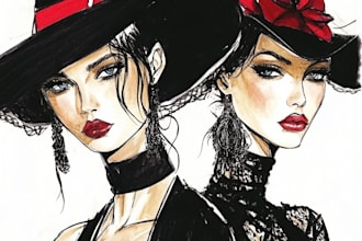 draw professional fashion illustration