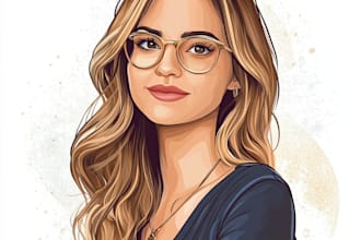 design portrait, cartoon, vector or watercolor style