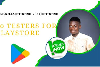 provide 20 testers google play app closed testing for 14 days
