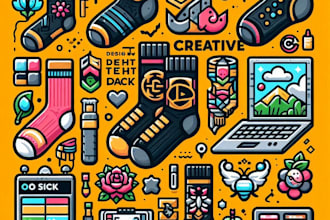 design creative collection and tech pack of socks for you