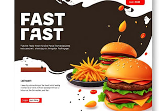 fast food restaurant menu web banner design