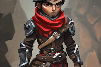 cerate a game character art and game character concept art