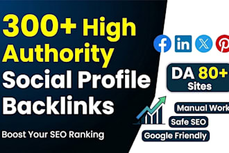 do profile backlink from high quality sites, manual work