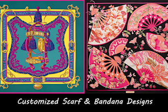 create scarf and bandana pattern design for fabric print