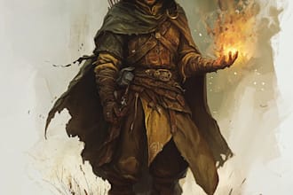 dnd character art and dnd character art in unique style