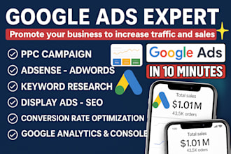manage, setup google ads PPC campaign shopping ads merchant center SEO expert
