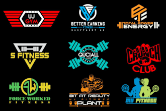 do custom fitness, gym, sports, healthcare, monogram, and clothing brand logo
