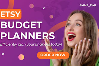 design etsy budget planner and etsy savings planner, google spreadsheet planner