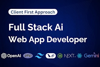 develop full stack ai web app, ai saas app, ai chatgpt app, ai designing app