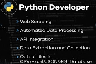 be python developer for web scraping automation ai machine learning chatbot ocr