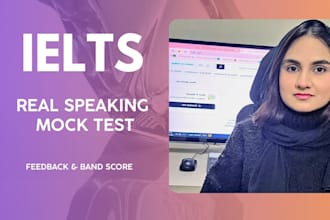 provide an authentic mock ielts speaking test with feedback