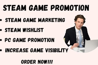 do steam game promotion, steam game wishlist, game marketing, steam promotion