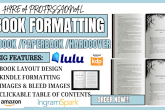 book formatting for amazon kdp publish kindle ebook paperback book layout design