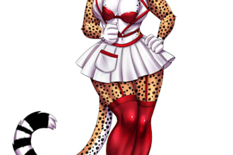 draw your anime furry nsfw,sfw illustration