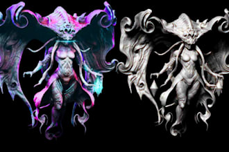 3d monster creature 3d aliens 3d horror design for games printing and animation