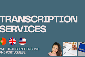 transcribe english and portuguese