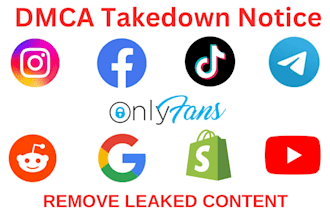 send dmca takedown notice to tiktok,onlyfans,reddit,fb,ig,yt,telegram,by,dmca