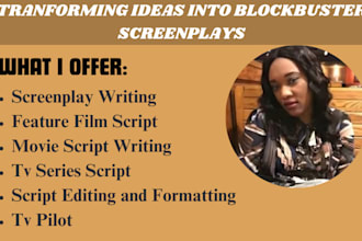 write blockbuster movie script, screenplay, feature film script, screenwriting