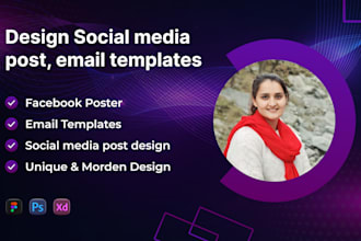 design social media post, emails templates for instagram, facebook