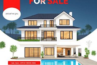 custom real estate flyer design for house on sale