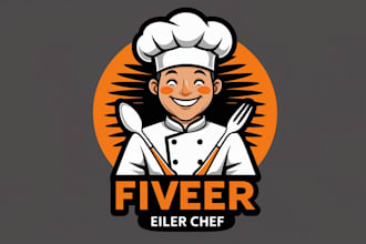 draw cook cartoon portrait chef logo